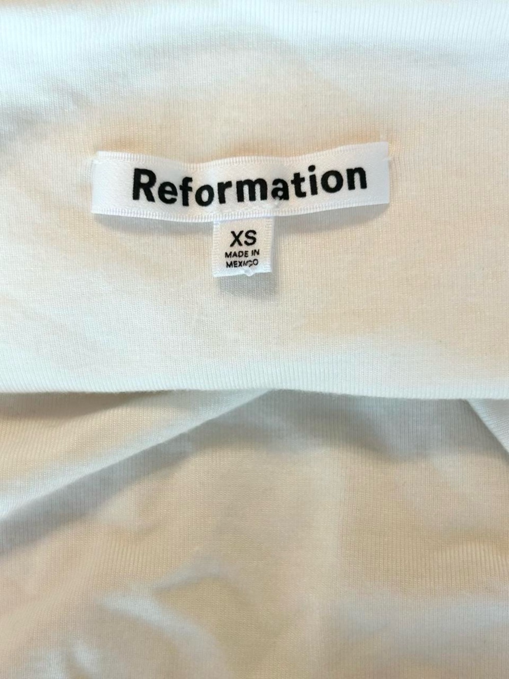Reformation White Ruched Shoulder Top - Picture 2 of 4